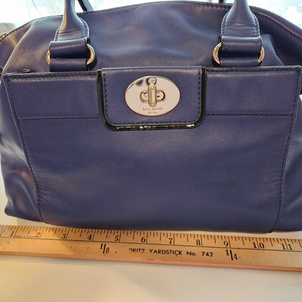 Kate Spade Blue Leather Satchel Medium - Picture 2 of 16